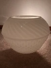 Vintage Milk Glass Desk Lamp Shade Pear Shape Quilt Swirl Pattern 2 1/4" Fitter