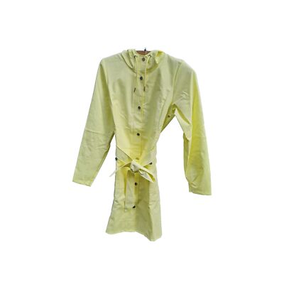RAINS Curve W Jacket Straw Yellow Trench Coat Waterproof Size XS NWT Msrp $140