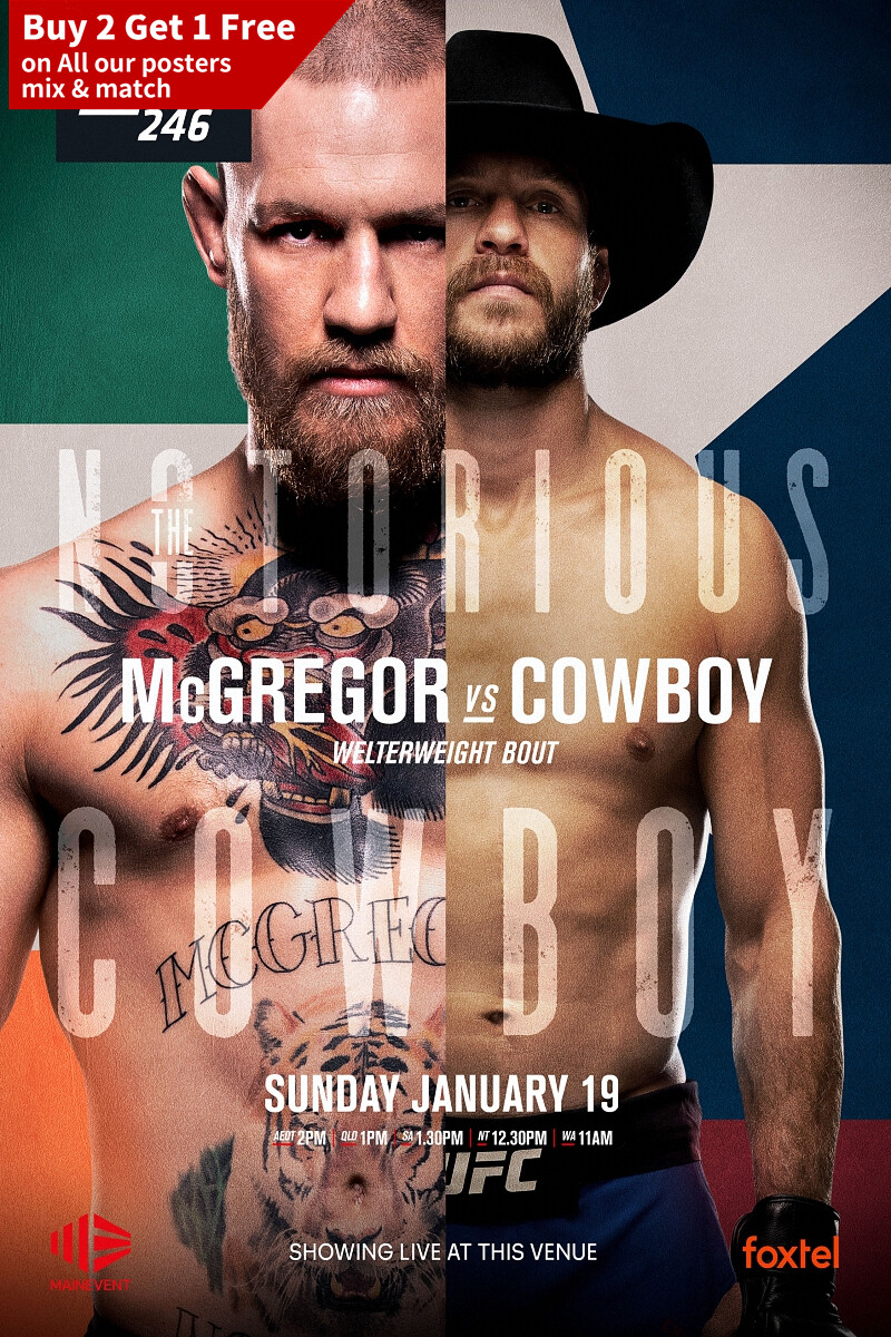 UFC 246 Poster MCGREGOR VS COWBOY Art silk Print 18x12" 36x24"