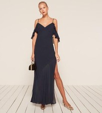 Reformation Navy Blue Ferrara Maxi Dress Size 4 Retail $388 74% OFF SOLD OUT