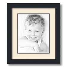 ArtToFrames Matted 12x14 Black Picture Frame with 2" Double Mat, 8x10 Opening