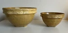 Vintage McCoy Windowpane Pattern Yellow Ware, 2 Total (Unmarked)