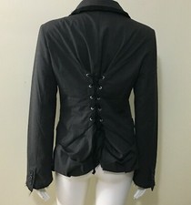 Hazel Anthropologie Blazer Women's Sz M Black Micro Houndstooth 3 Button Jacket