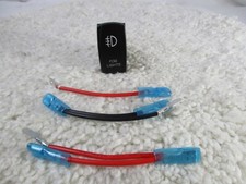 LED Rocker Switch ON-OFF, 20A 12vDC, 5-Pin with Jumper Wires, Laser etched Fog L
