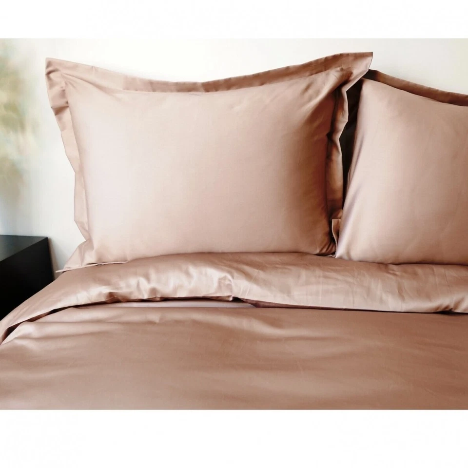 Bettwäsche-Set Braun Satin Baumwolle 135x200 | 140x200 | 155x220 | 200x220 cm - Bild 3 von 4