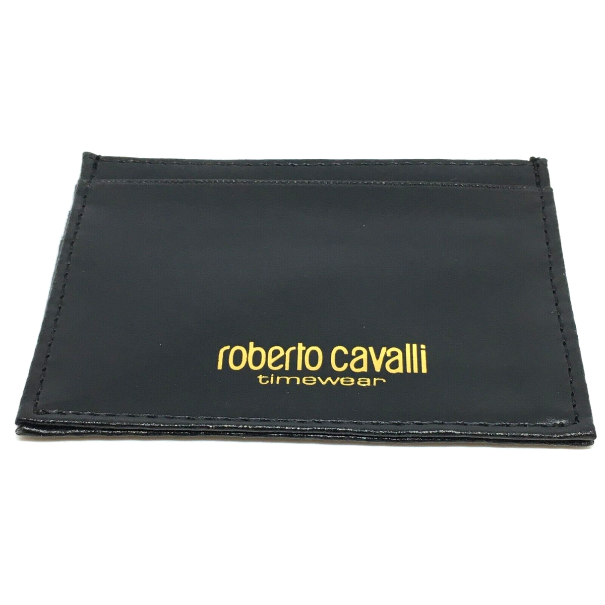 Roberto Cavalli Timewear Men's Card Holder Genuine Black Leather