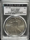 2017 PCGS Premier Label MS69 American Silver Eagle Philadelphia FREE SHIPPING