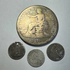 CULL MANIA: 1877-S Trade Dollar & 3 Seated Liberty Half Dimes w/ 1853 COBM-9775