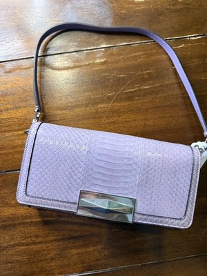 NEW Jimmy Choo Lavender Python Leather Shoulder Bag Clutch Exotic Skin