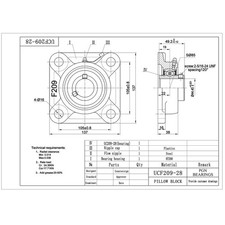 High-Quality Flange Mounted Bearings - 2 Pack