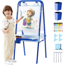 2-in-1 Kids Outdoor Easel, Foldable  Waterproof with Accessories - Blue