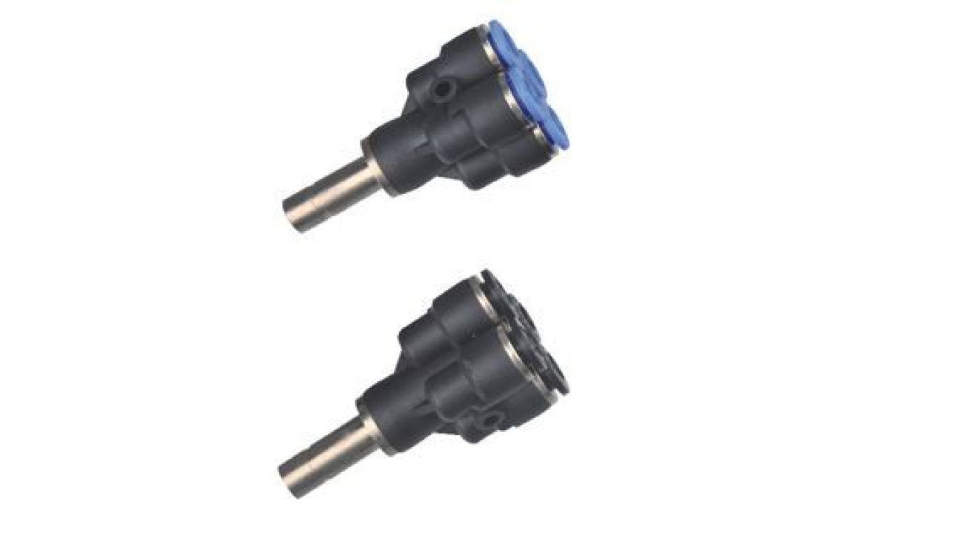 Y-type plug-in splitter for 4 hose, 6-pin plug, 6-4x4, plastic/nickel-pla /T2UK