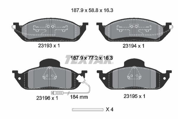 Front Brake Pad Set Fits Mercedes-Benz Textar 2319303 1 Year Warranty