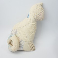 Antique Patchwork Quilt Vintage Hand Stitched Stuffed Kitty Cat 13" Doll Pillow