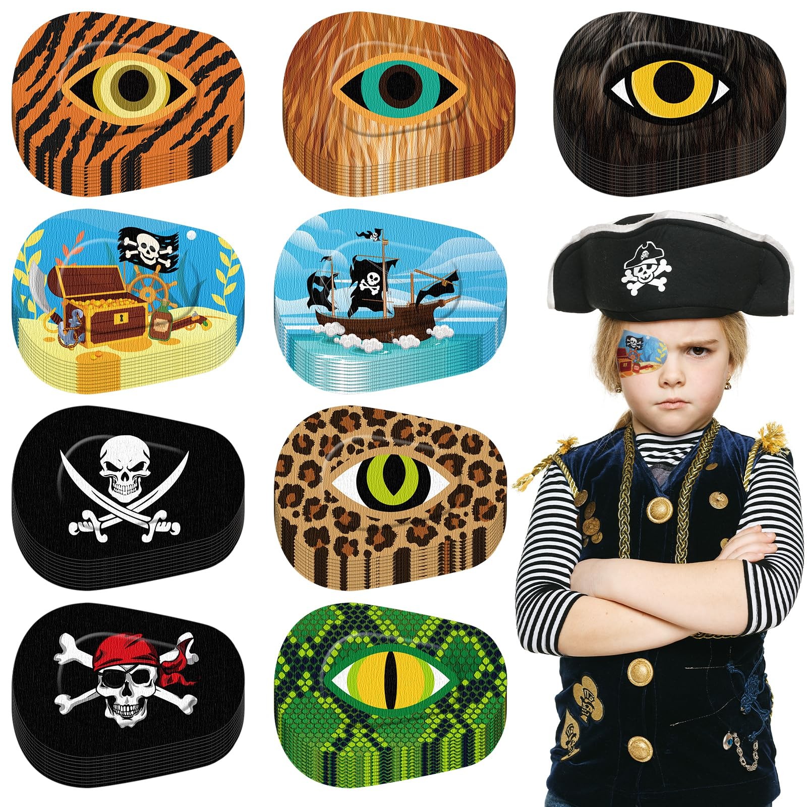 Pirate Eye Patches for Kids Bulk Halloween Costume Accessories Toddler Boys