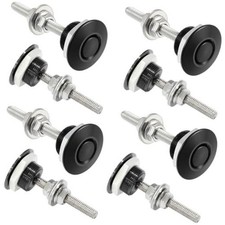 Packs of 8 Universal Aluminum Vehicle Hood Pins - Black  Quick Release 8 Pack