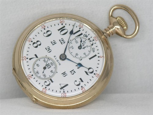 RARE 21 JEWEL 18S BW RAYMOND GR. 390 WIND INDICATOR POCKET WATCH, SERVICED!