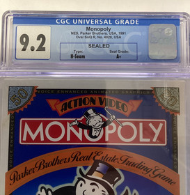 Monopoly Nintendo NES 1991 CGC Graded 9.2 Factory Sealed H Seam A+ Brand New!!!