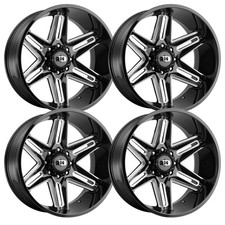 Set-4 Vision 363 Razor 24x12 5x5.5 5x139.7 -51mm Black Milled Wheels 24 Inch Set-4 Vision 363 Razor 24x12 5x5.5 5x139.7 -51mm Black Milled Wheels 24 Inch