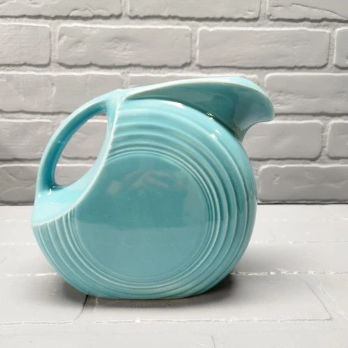 Original Vintage FIESTA Turquoise 64 oz. Water Disc Pitcher