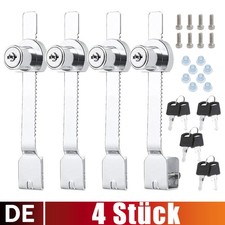 4X Zahnstangenschloss Vitrinenschloss Terrarium Scheibenschloss Möbelschloss Set