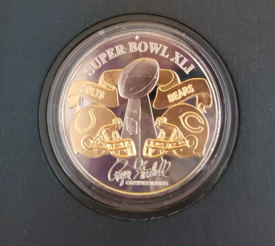 SUPER BOWL XLI  2007 COLTS VS BEARS OFFICIAL NFL GAME COIN #5213 - Image 2 of 4