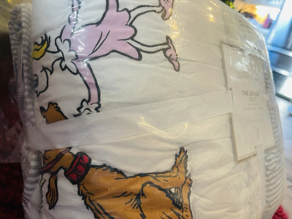 NUEVO Edredón doble Pottery Barn Kids GRINCH vacaciones de Navidad GRINCH Y MAX Foto 2 de 4