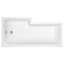 Balterley Modern L Shape Right Hand Shower Bath Tub with Leg Set, 1600mm - White