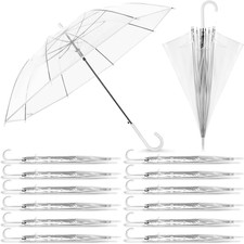 14 Pack Clear Wedding Umbrellas - Windproof, Waterproof  J Hook Handle