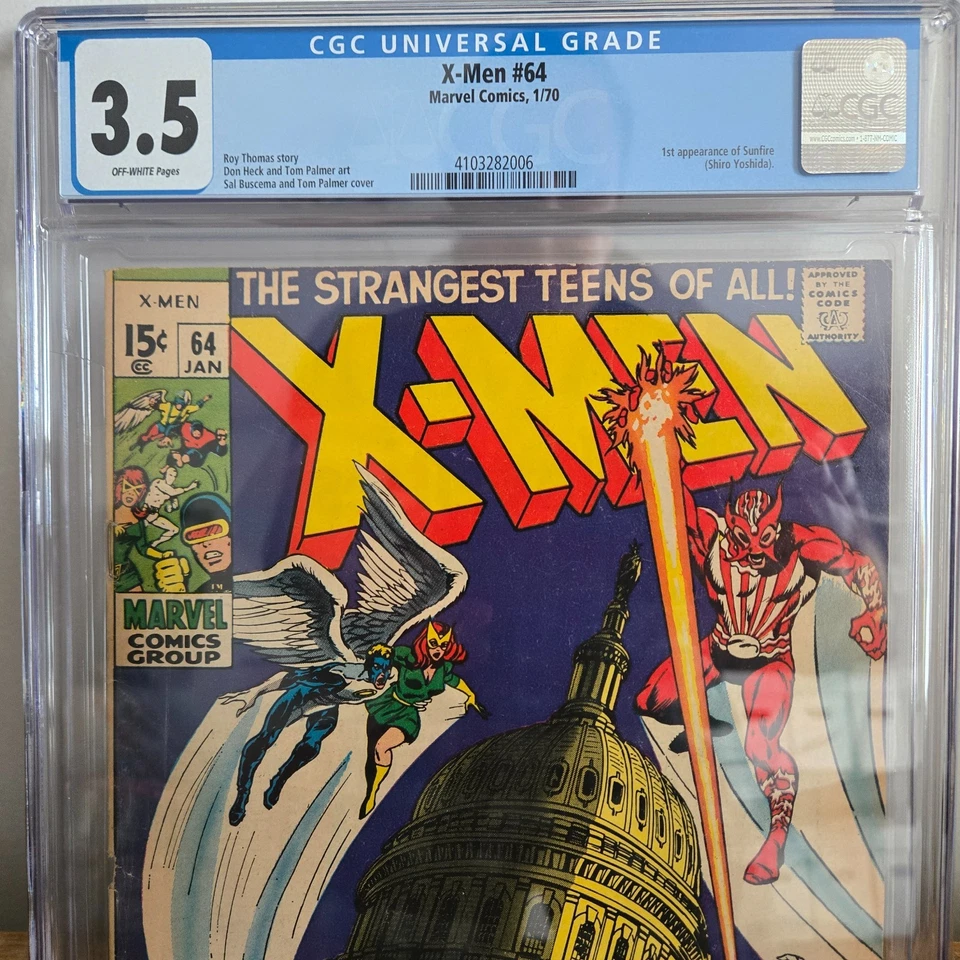 Uncanny X-Men #64 - 1970 - 1st Sunfire (Shiro Yoshida) - CGC 3.5 - Image 3 of 3