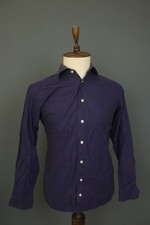 Eton Blue 100 Cotton Slim Fit Long Sleeve Button Up Dress Shirt Size 40 / 15.75