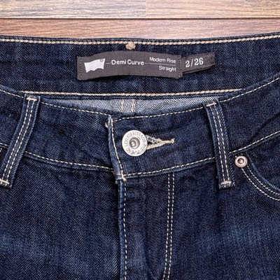 Levis Demi Curve Straight Jeans Womens 2 / 26 Modern Rise Stretch 
