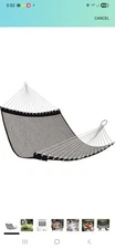 Patio Watcher 13 FT Quick Dry Olefin Hammock - Outdoor Double Hammock with Metal
