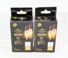 2 GE Vintage Style LED AMBER Glass 2pck Decorative Light Bulbs 5.5 Watts 60 W
