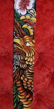 TATTOO Leather Guitar strap Asian PHOENIX adjustable
