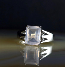 Ring Silber 925 Rosenquarz Topas 17,2 mm Juwelo Zertifikat - modern & funkelnd
