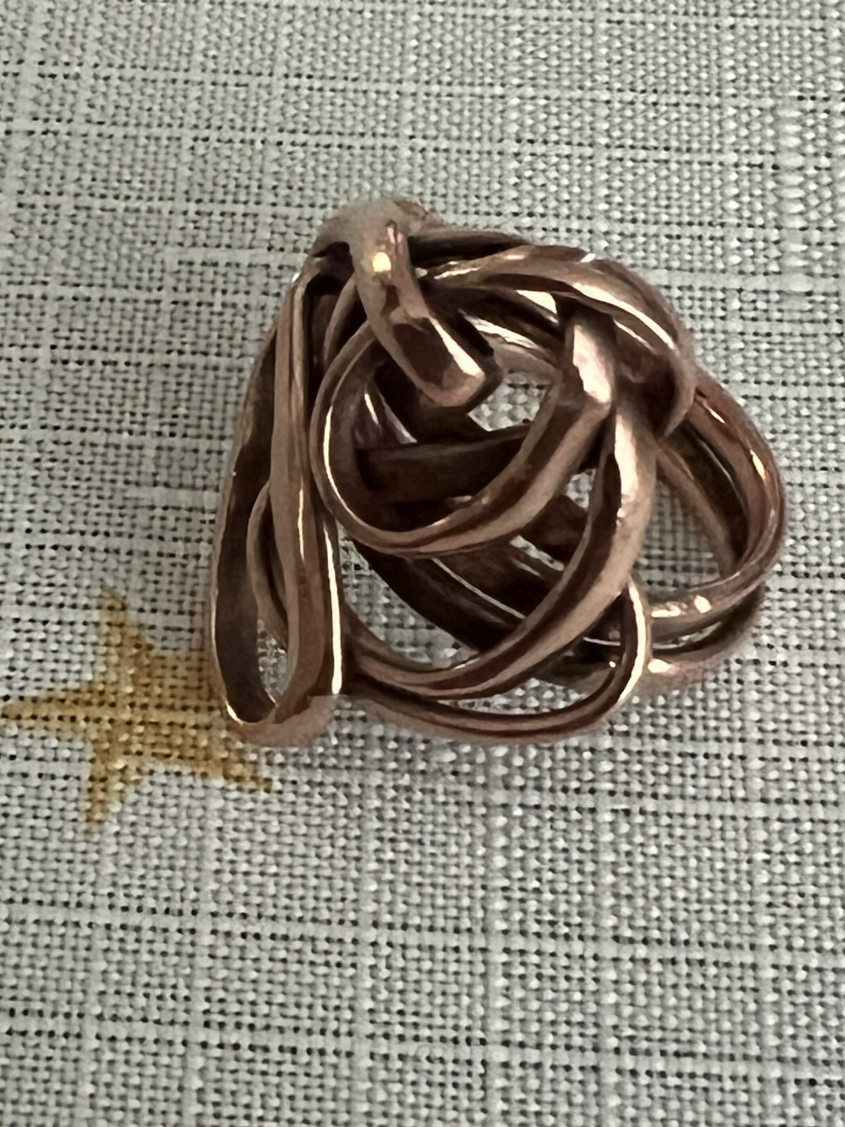Abstract Twisted Copper Wire Ring - image 3