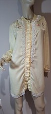 Yellow Vtg L Eve Stillman Nightshirt Nightgown Med Dainty Lingerie Pretty Trim