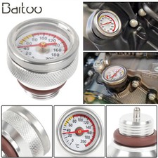 M20x1.5 Oil Temp Temperature Gauge Filler Cap For Motorcycle 0-200Celsius Silver