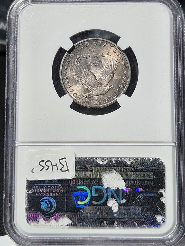 1917 Type 1 MS64 FH NGC CAC Standing Liberty Quarter - Image 4 of 4