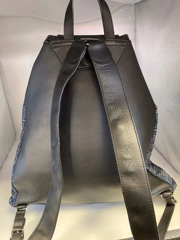 Authentic Balenciaga Leather & Nylon Traveler Drawstring Backpack - Image 3 of 4