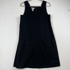 Talbots Dress Women's Size 6 Black Linen Blend Pockets Sleeveless
