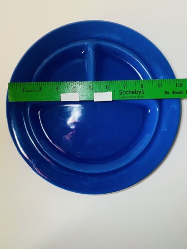 Metlox PoppyTrail Grill Plate Divided Plate Delphinium Blue Vintage - Picture 5 of 5