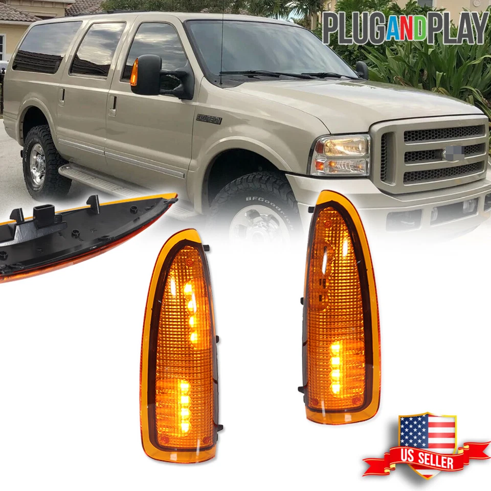 Amber Lens LED Side Mirror Signal Light Lamps For 03-07 Ford F250 F350 SuperDuty - Bild 1 von 4