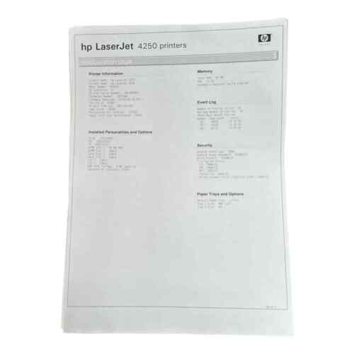 HP LaserJet 4250N (ohne Toner) (Mechanikgeräusche, Beschädigt, vergilbt) - Bild 2 von 2