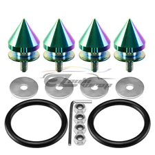 Neo Chrome Spike Quick Release Fasteners For Car Bumpers Fender Hatch Lids Kit