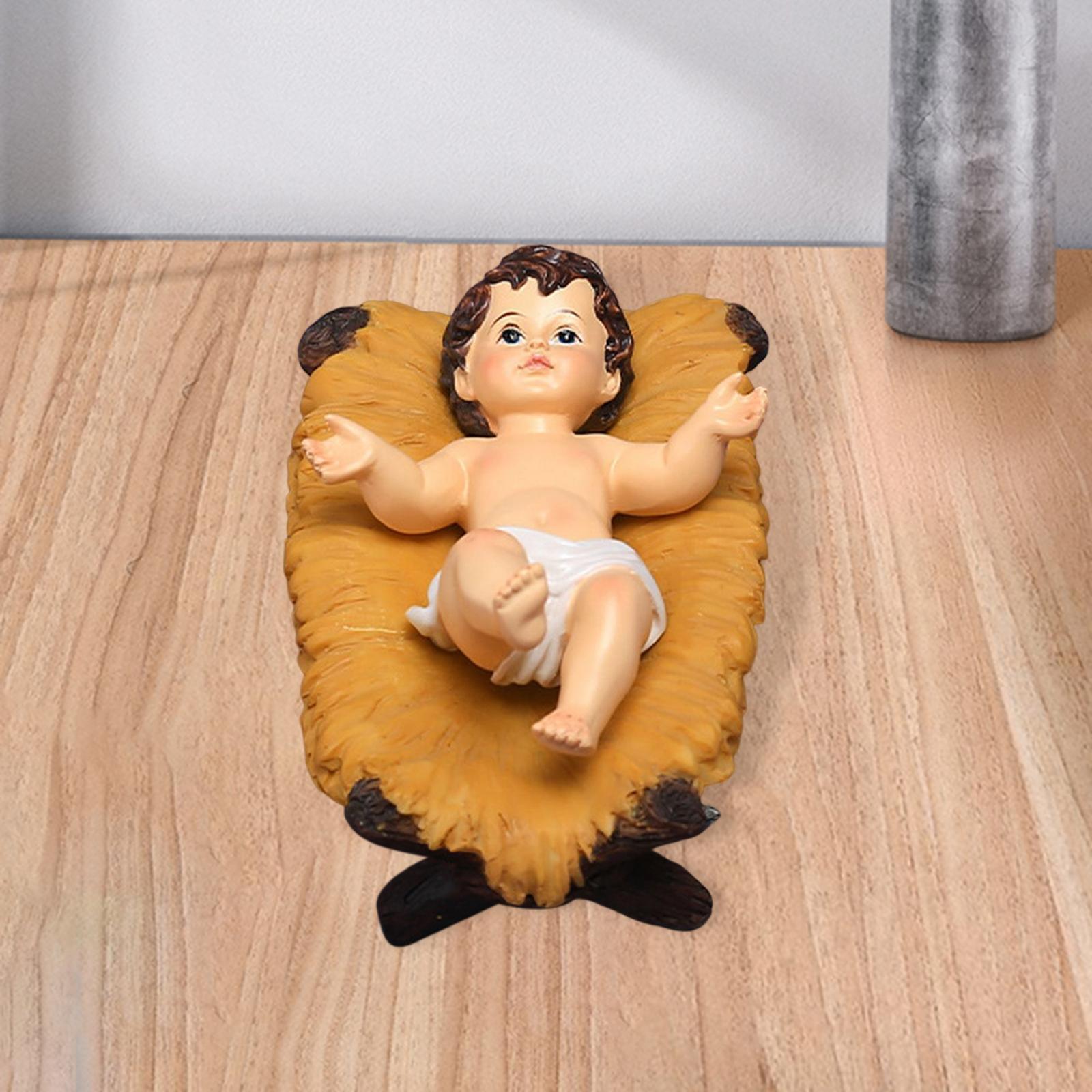 Figurines Jesus Boy Resin Carved Small Multicolor Modern Free Stand Ornaments