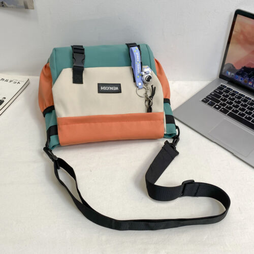 Unisex einfache Postbote Tasche Reißverschluss Freizeit Sling Bag für College Reise Business - Bild 11 von 21