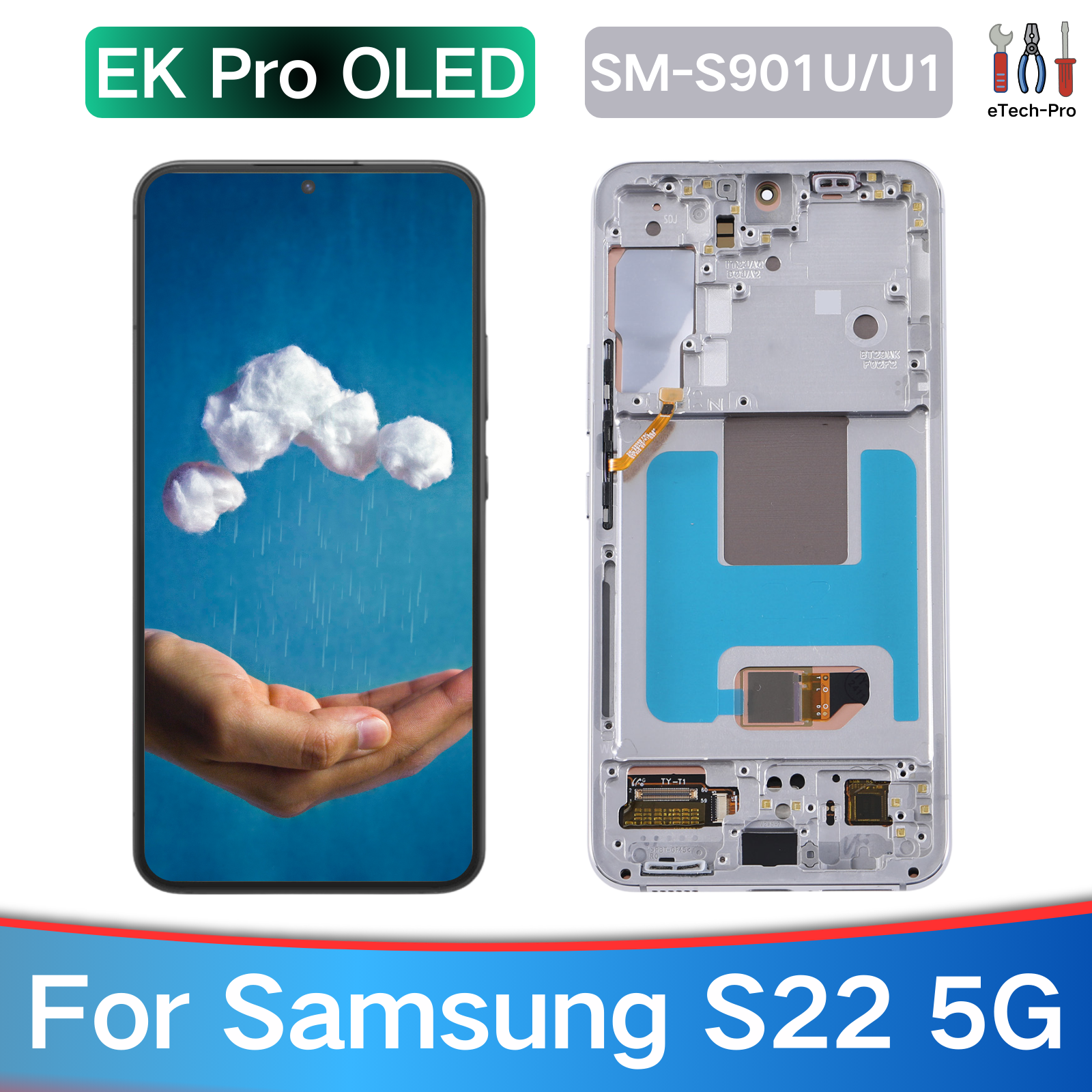 Samsung Galaxy S22 5G S901U White OLED Display Assembly Replacement