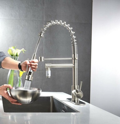 Kitchen Sink Faucet Stainless steel Single Handle Pull Down